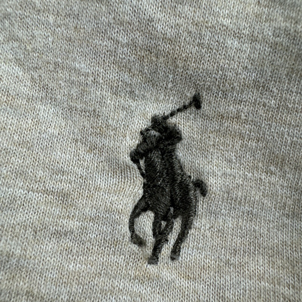 Polo Ralph Lauren Pullover Mens XL Oatmeal 1/4 Zip Sweatshirt Sweater Brown Pony - Picture 6 of 7